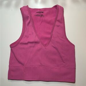 Garage Hot Pink Ribbed Top